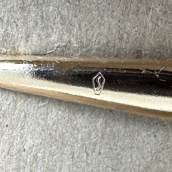 Vintage Swank Gold Tone Tie Clip Jade Green Stone Rope Twist in Original Box